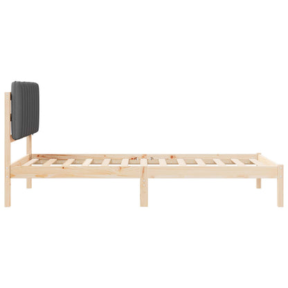 Bettgestell mit gepolstertem Kopfteil Dunkelgrau 100 x 200 cm