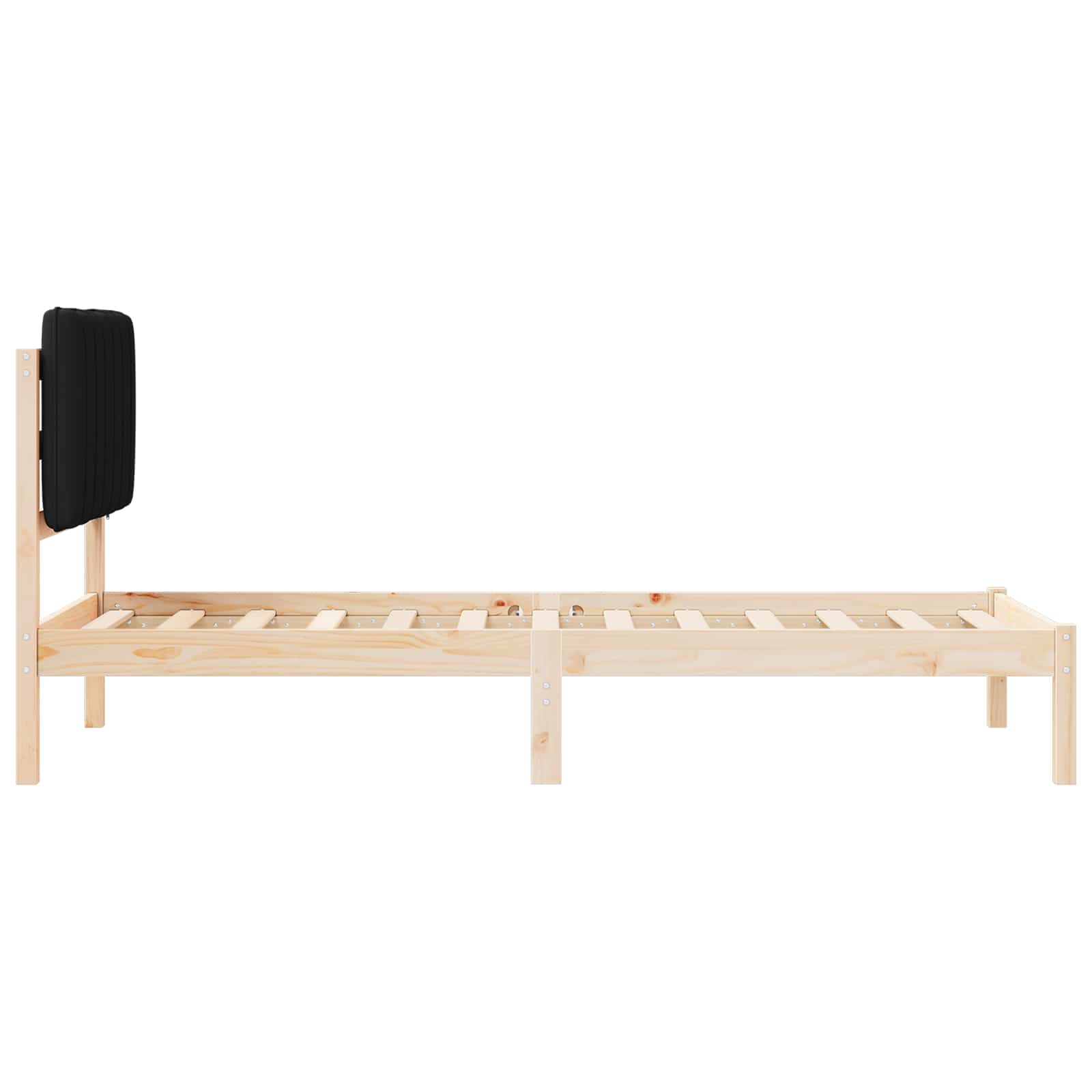 Bettgestell mit gepolstertem Kopfteil Schwarz 80 x 200 cm
