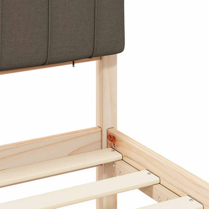 Bettgestell mit gepolstertem Kopfteil Taupe 80 x 200 cm