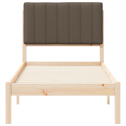 Bettgestell mit gepolstertem Kopfteil Taupe 80 x 200 cm