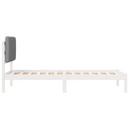 Bettgestell mit gepolstertem Kopfteil Hellgrau 80 x 200 cm