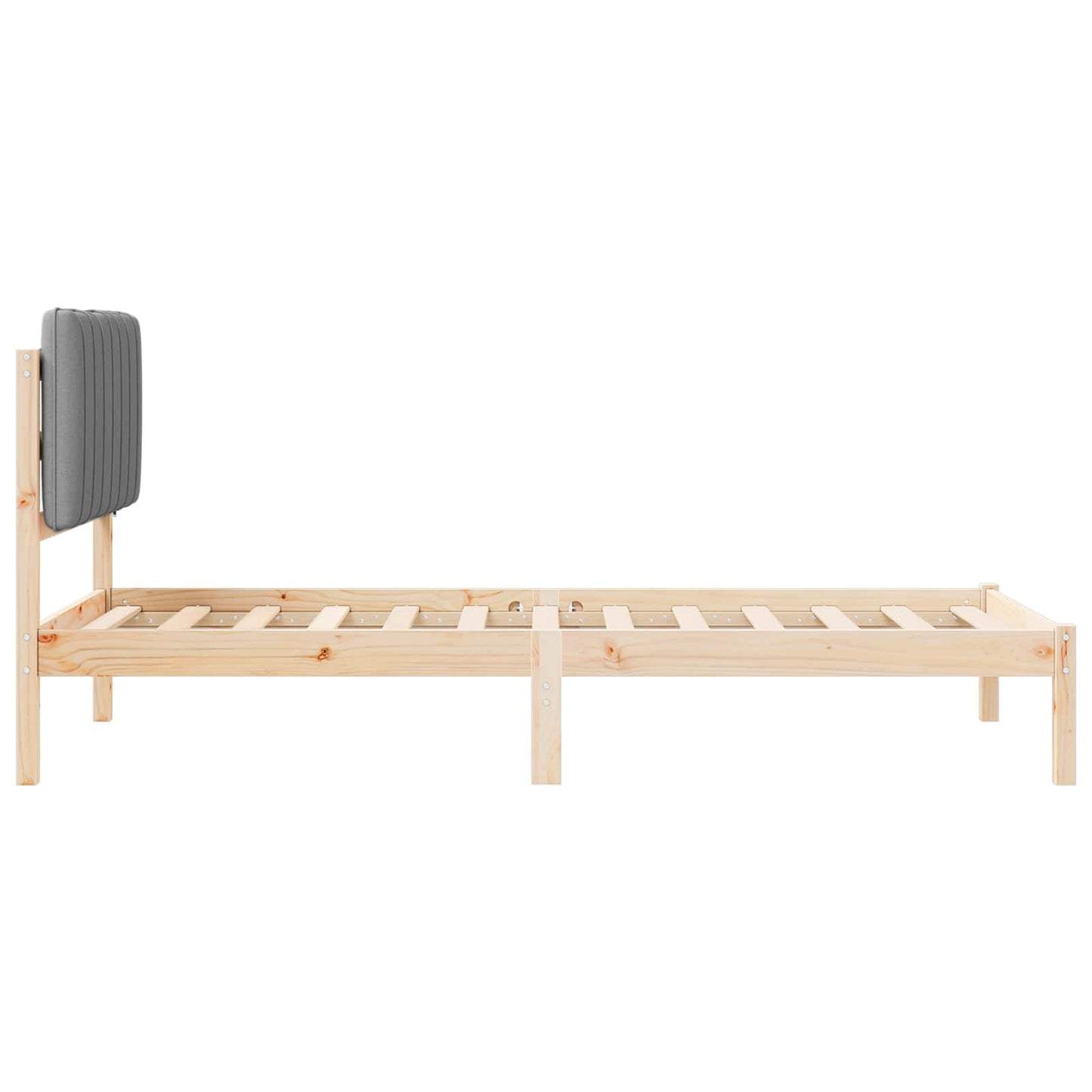 Bettgestell mit gepolstertem Kopfteil Hellgrau 90 x 190 cm