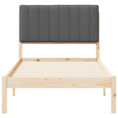 Bettgestell mit gepolstertem Kopfteil Dunkelgrau 90 x 190 cm