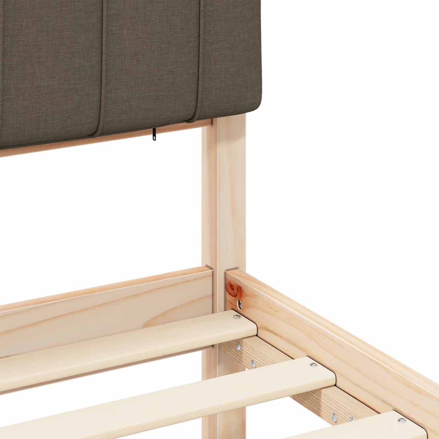 Bettgestell mit gepolstertem Kopfteil Taupe 90 x 190 cm