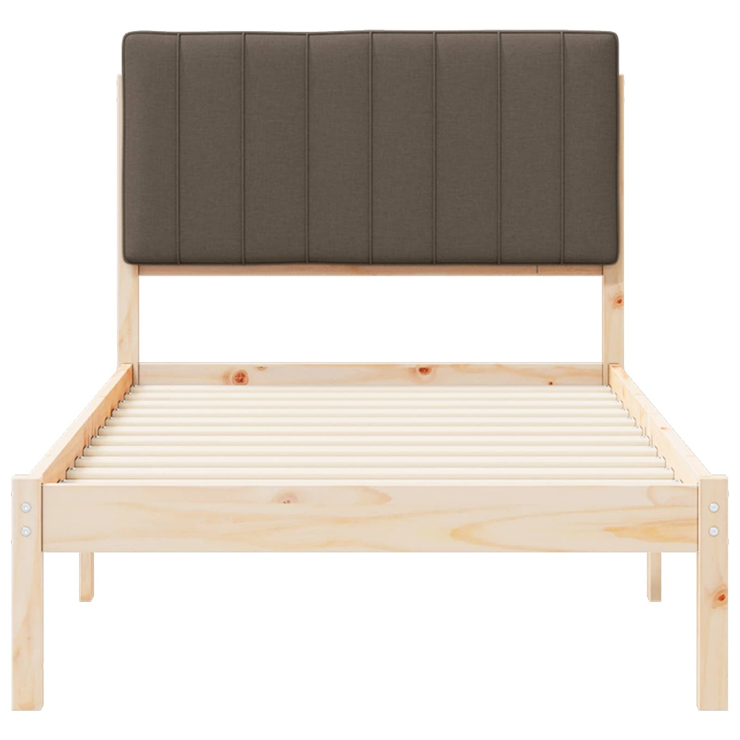 Bettgestell mit gepolstertem Kopfteil Taupe 90 x 190 cm
