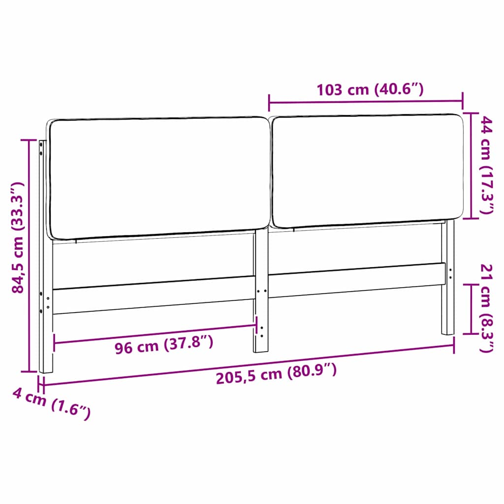Gepolstertes Kopfteil mit Kopfteil Braun und Taupe 200 cm