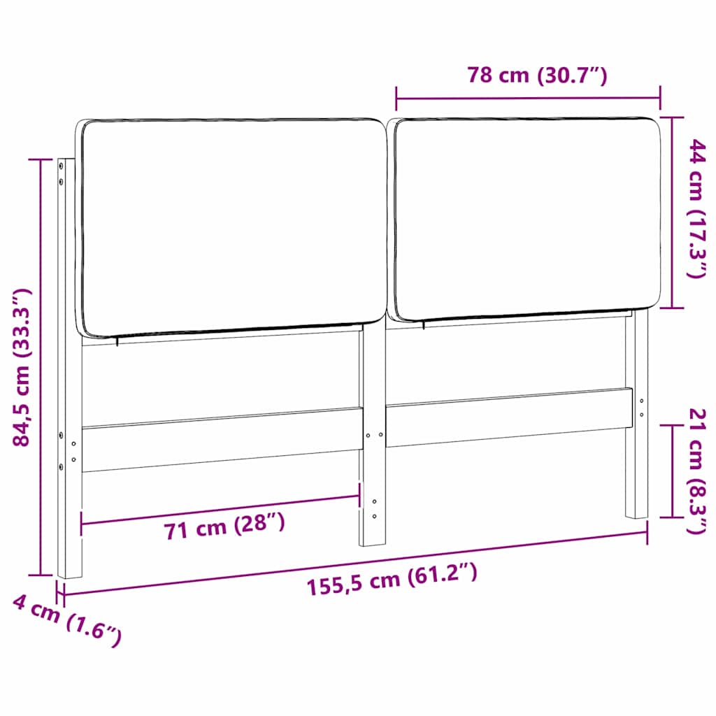 Gepolstertes Kopfteil mit Kopfteil Braun und Taupe 150 cm