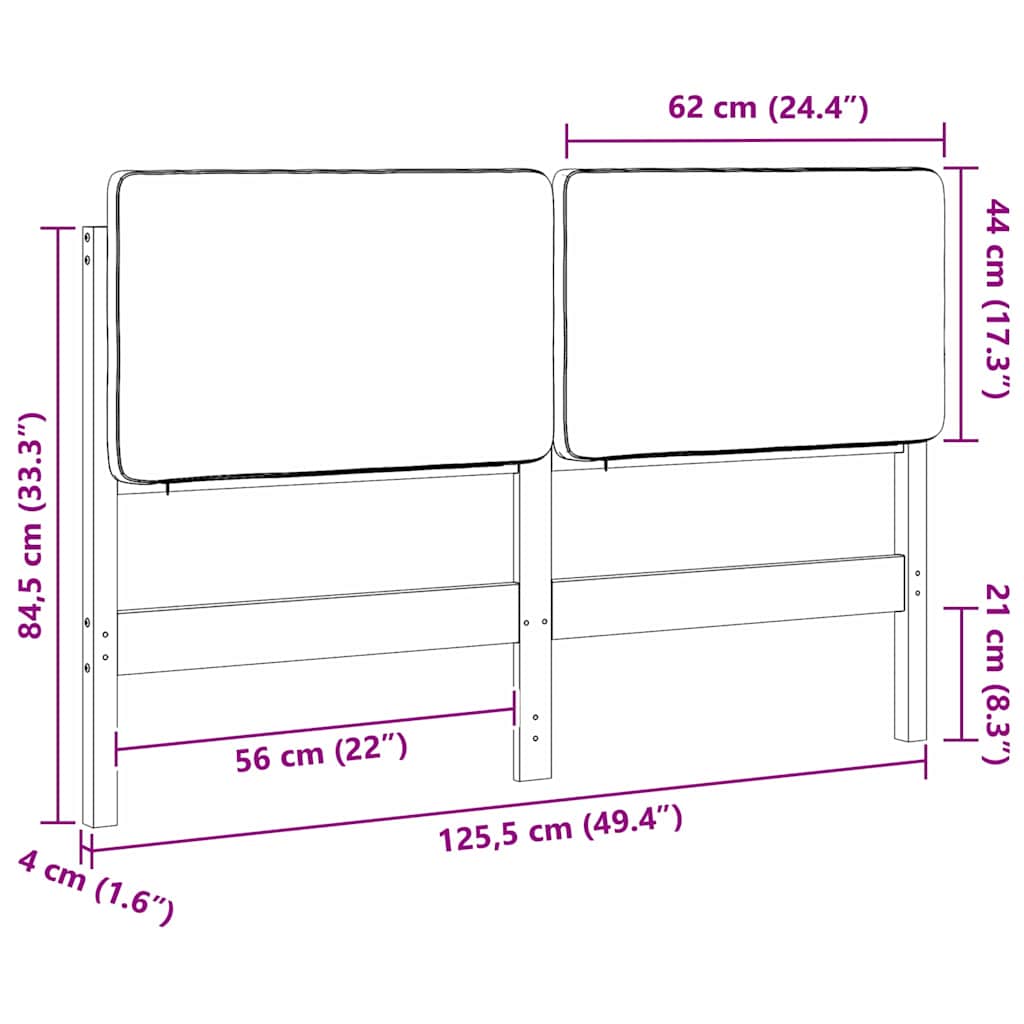 Gepolstertes Kopfteil mit Kopfteil Braun und Taupe 120 cm