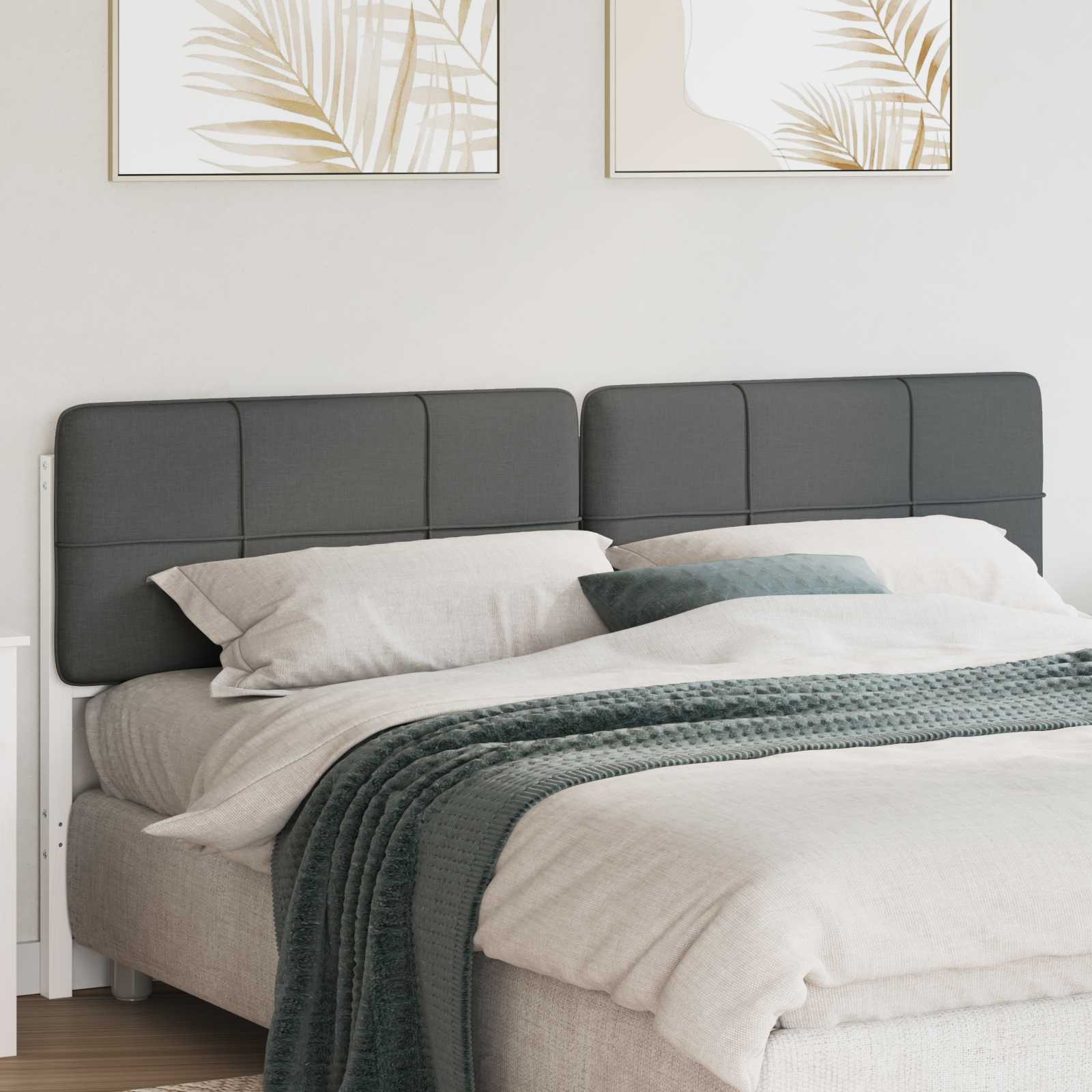 Gepolstertes Kopfteil mit Kopfteil Weiß und Hellgrau 200 cm