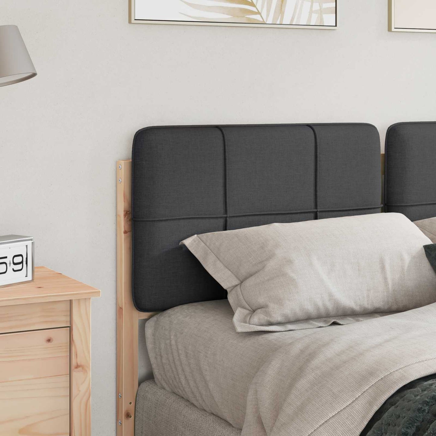 Gepolstertes Kopfteil mit Kopfteil Braun und Dunkelgrau 140 cm