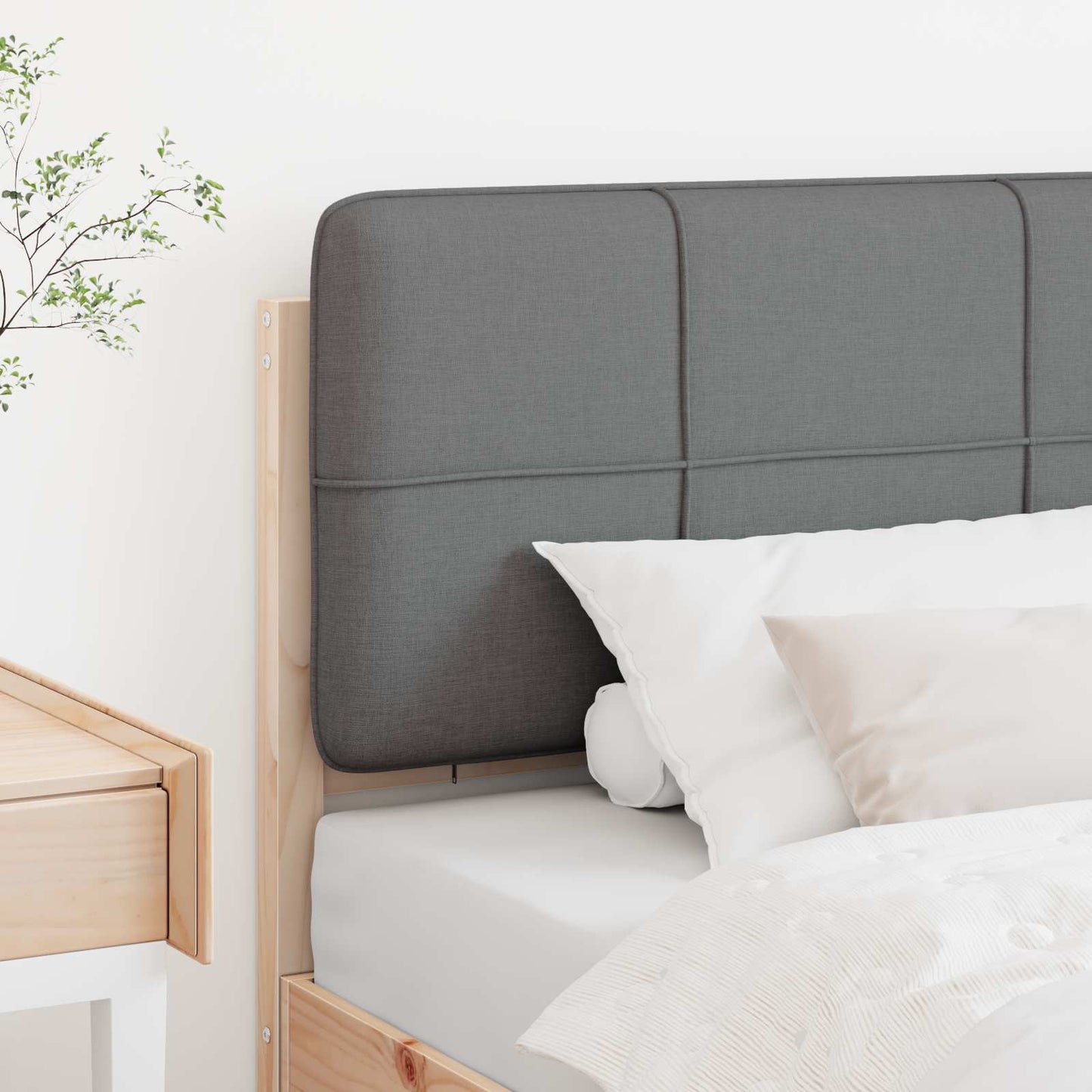 Gepolstertes Kopfteil mit Kopfteil Braun und Hellgrau 90 cm
