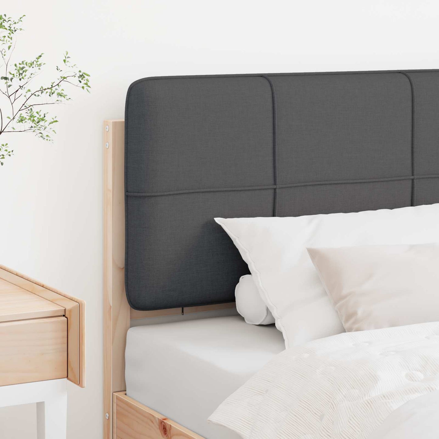 Gepolstertes Kopfteil mit Kopfteil Braun und Dunkelgrau 80 cm