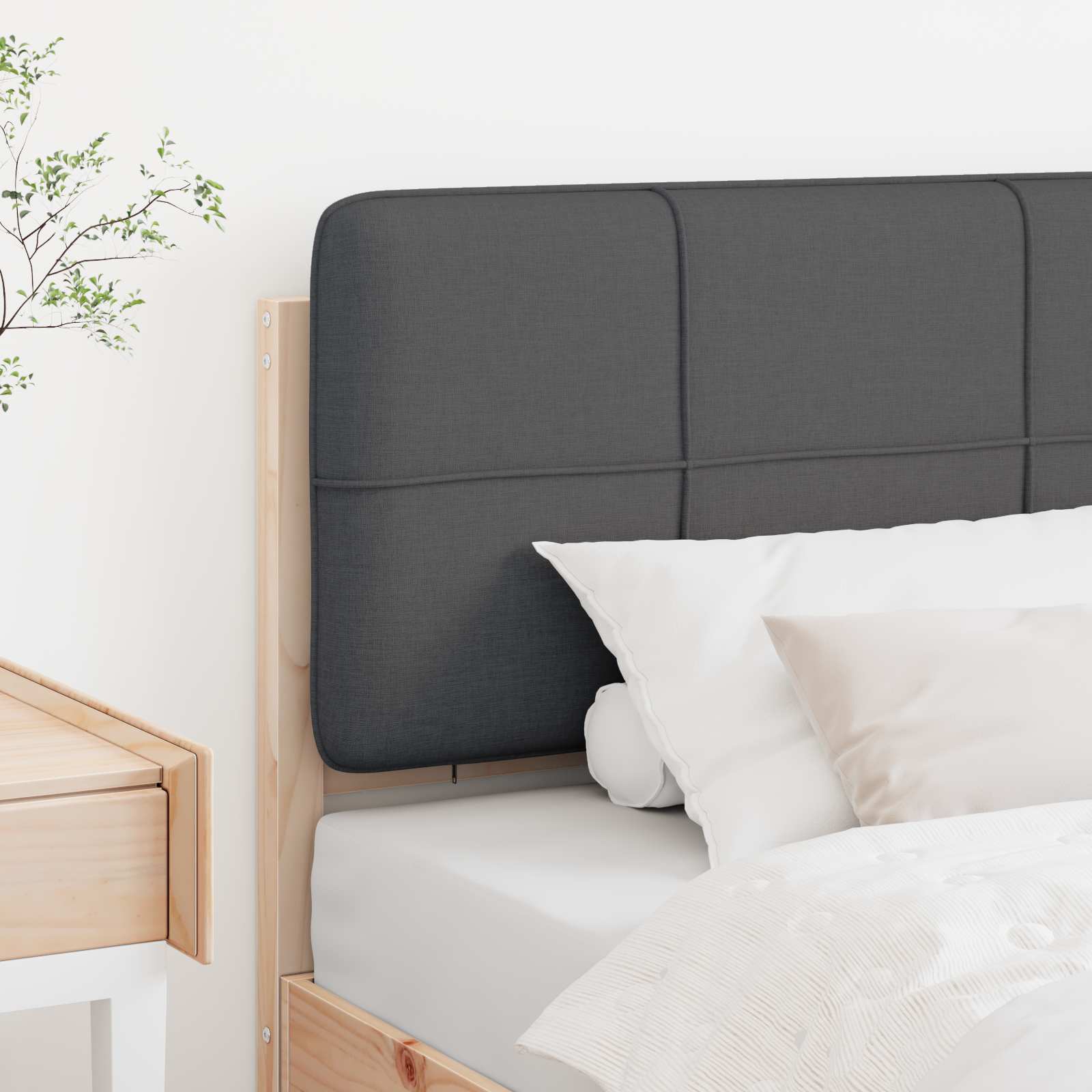 Gepolstertes Kopfteil mit Kopfteil Braun und Dunkelgrau 80 cm