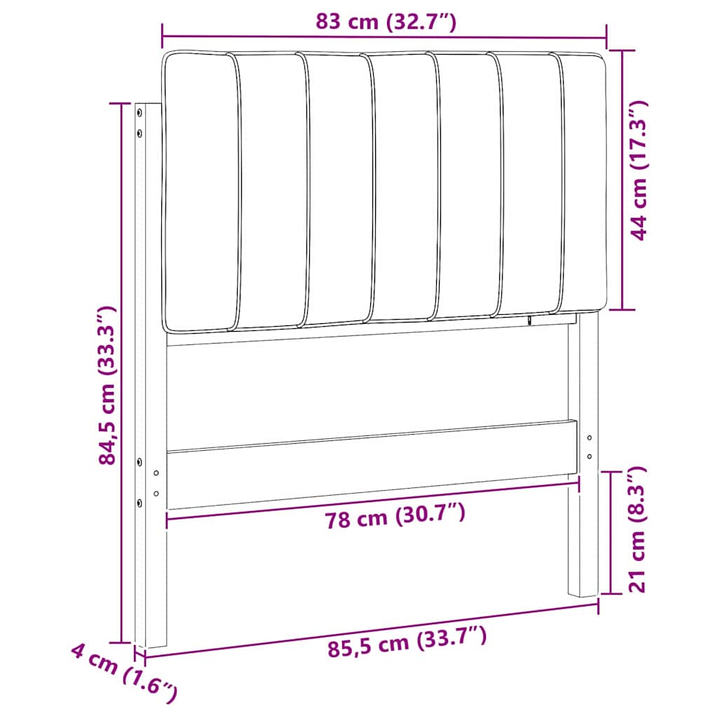 Gepolstertes Kopfteil mit Kopfteil Braun und Taupe 80 cm