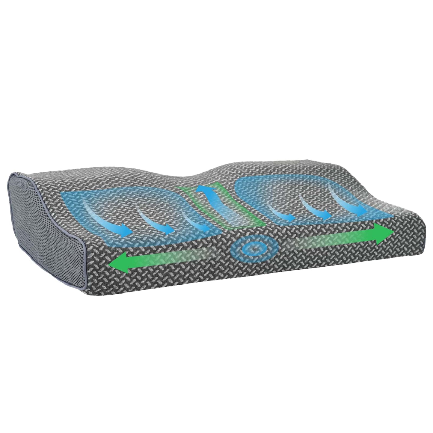 Nackenkissen Grau Viscoschaum 59 x 34 x 12 cm