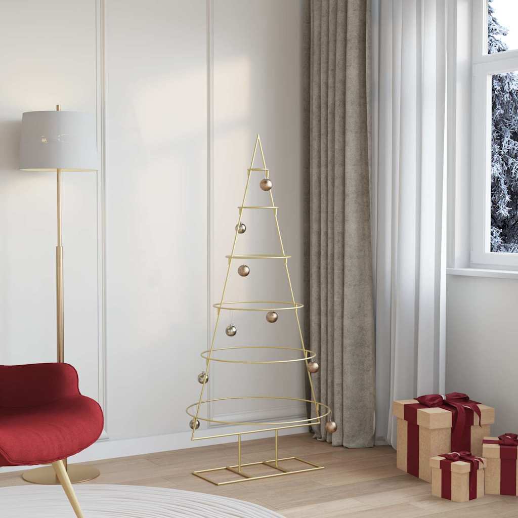 Metall Weihnachtsbaum Gold 148 cm Pulverbeschichteter Stahl