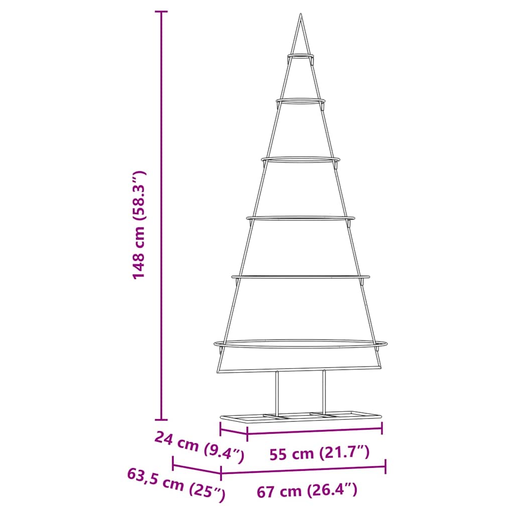 Metall Weihnachtsbaum Gold 148 cm Pulverbeschichteter Stahl