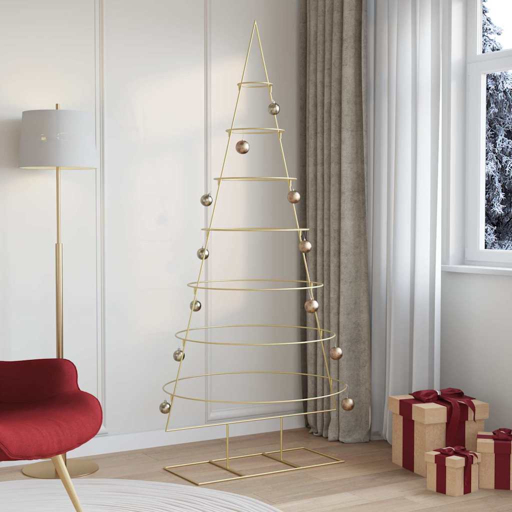 Metall-Weihnachtsbaum mit Ständer KUOPIO 210 cm Stahl Gold