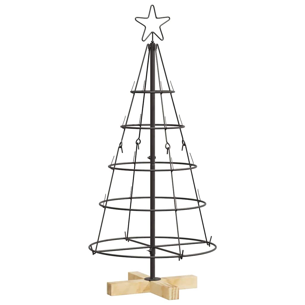 Weihnachtsdeko mit Ständer Schwarz 90 cm Stahl
