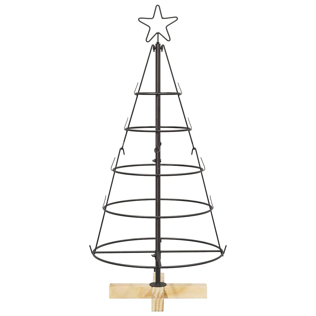 Weihnachtsdeko mit Ständer Schwarz 90 cm Stahl