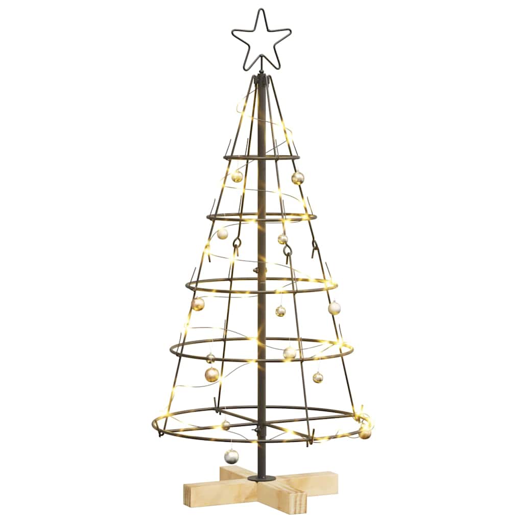 Weihnachtsdeko mit Ständer Schwarz 90 cm Stahl