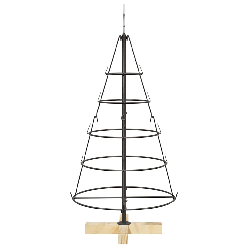 Weihnachtsdeko mit Ständer Schwarz 90 cm Stahl