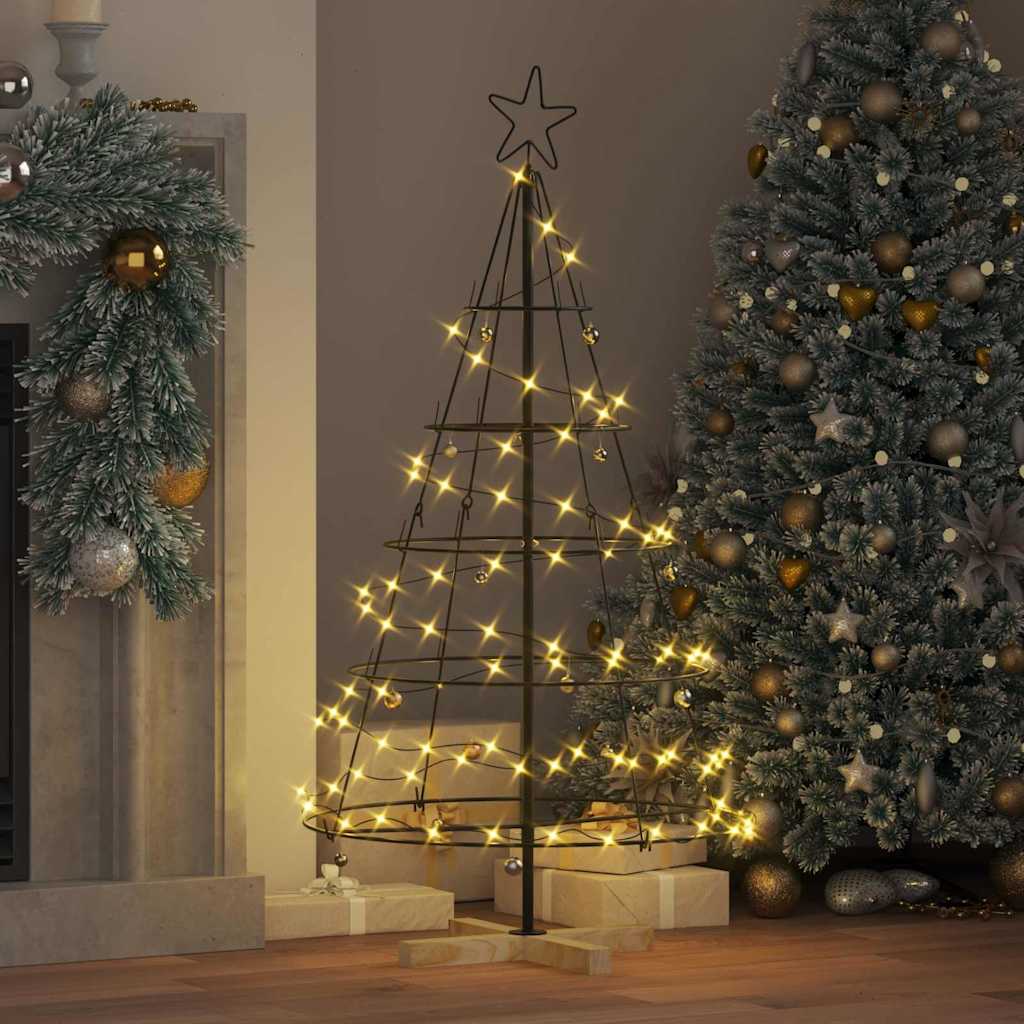 Weihnachtsdeko mit Ständer Schwarz 126 cm Stahl