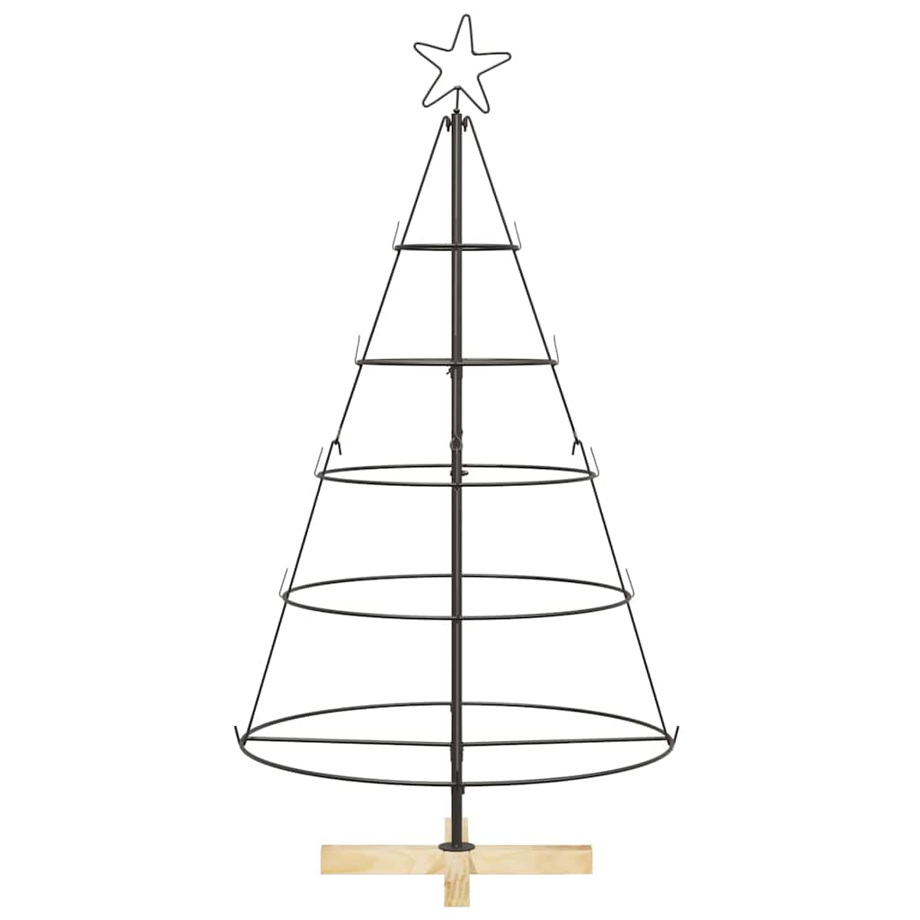 Weihnachtsdeko mit Ständer Schwarz 126 cm Stahl
