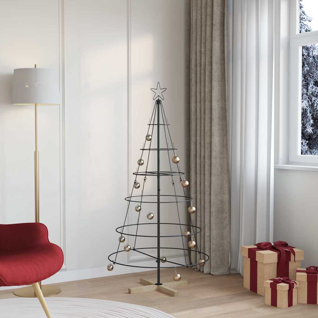 Weihnachtsdeko mit Ständer Schwarz 154 cm Stahl