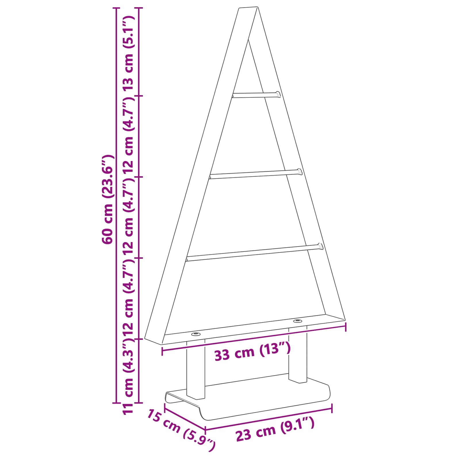 Metall Weihnachtsbaum Schwarz 60 cm Stahl