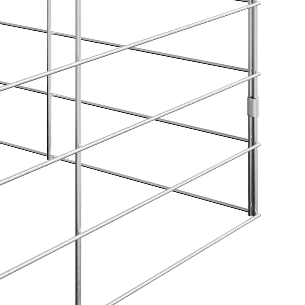 Hühnerkäfig 2 pcs Silber 600 x 100 x 210 cm Verzinkter Stahl