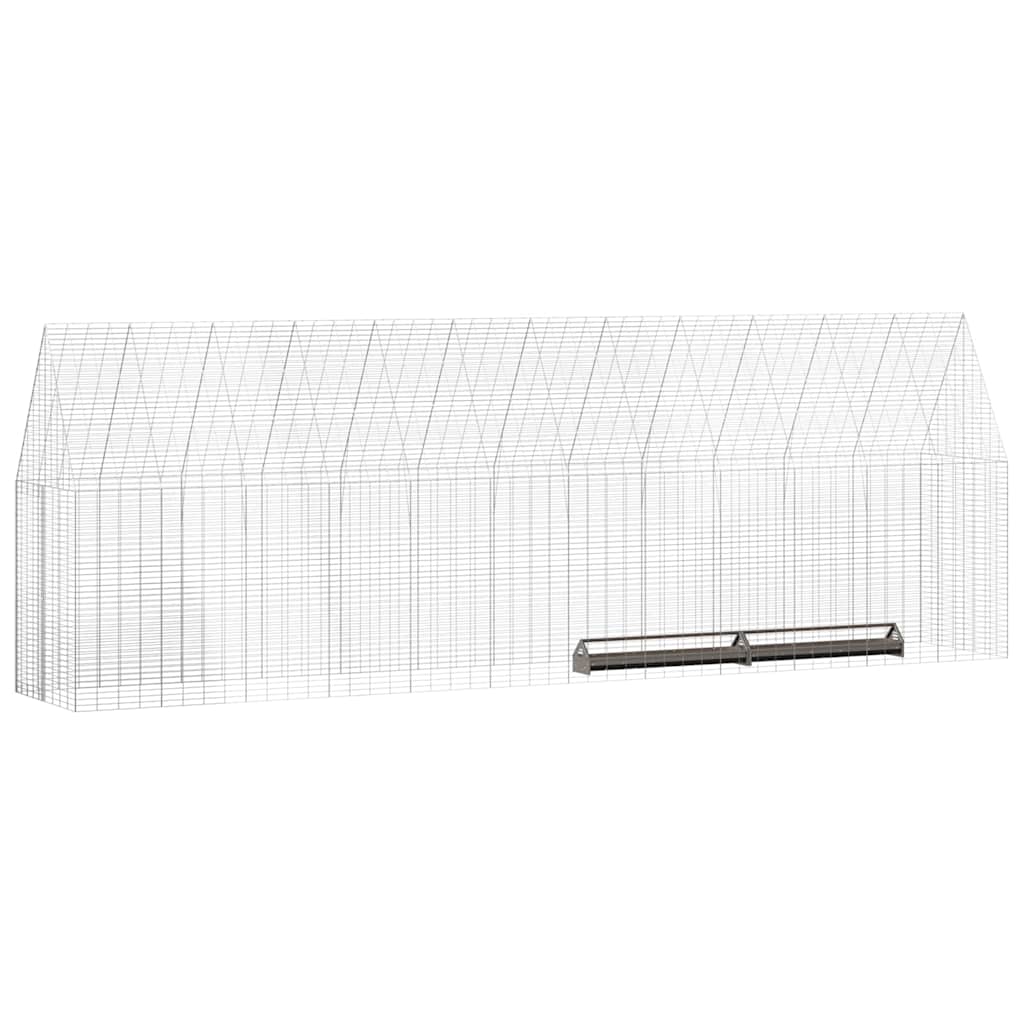 Hühnerkäfig 2 pcs Silber 600 x 100 x 210 cm Verzinkter Stahl