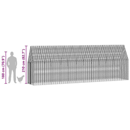 Hühnerkäfig 2 stk. Silber 600 x 100 x 210 cm Verzinkter Stahl