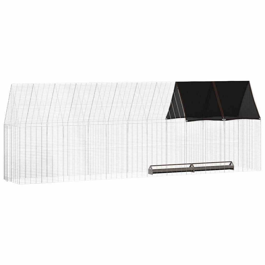 Hühnerkäfig 2 pcs Silber 600 x 100 x 210 cm Verzinkter Stahl