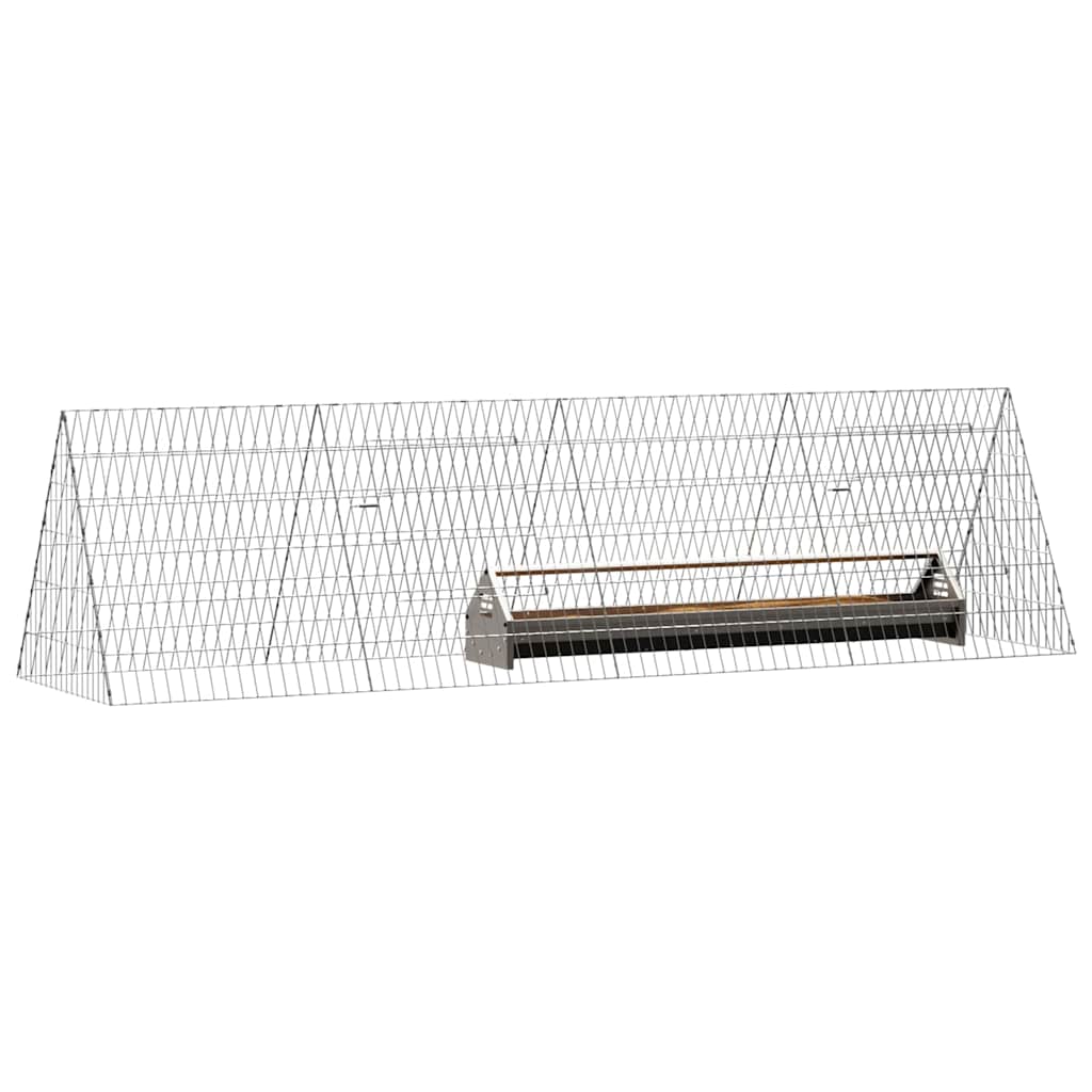 Hühnerkäfig Silber 215 x 55 x 55 cm Verzinkter Stahl