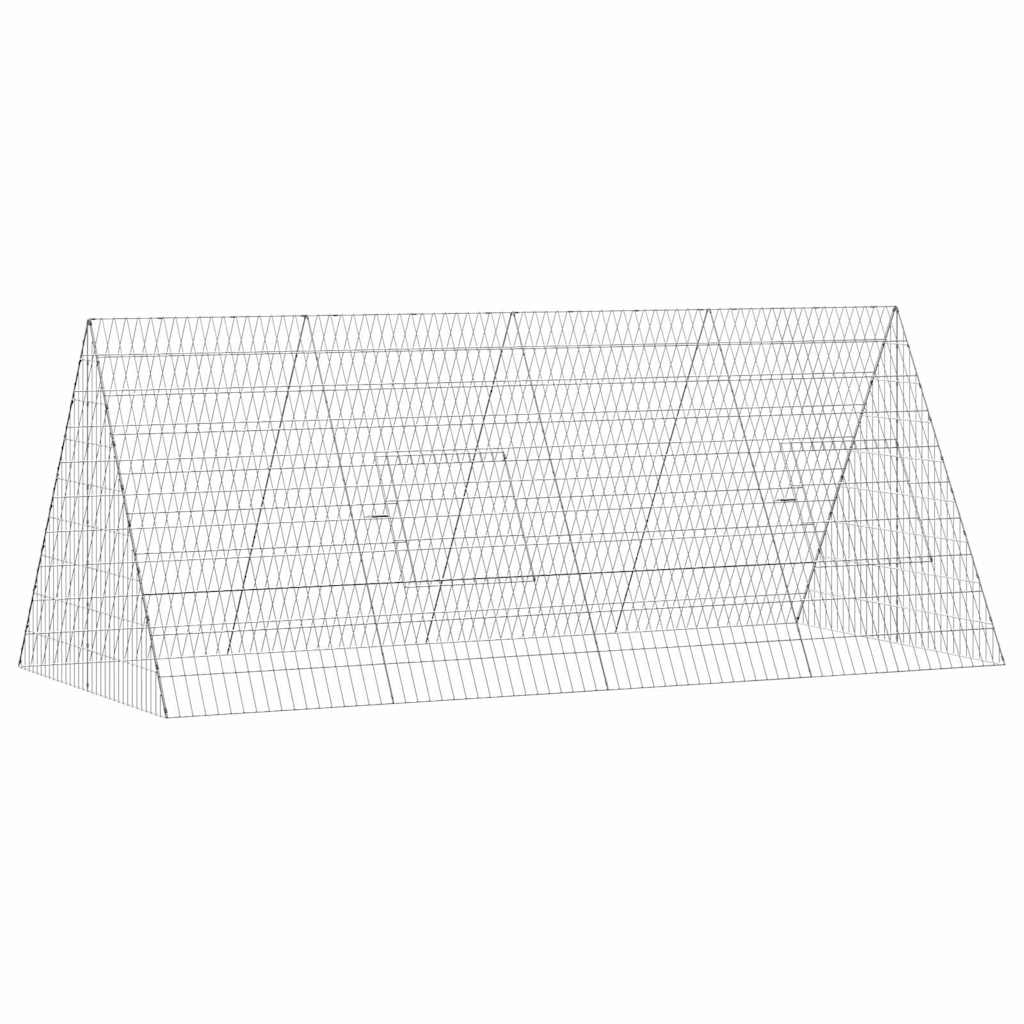 Hühnerkäfig Silber 215 x 100 x 85 cm Verzinkter Stahl