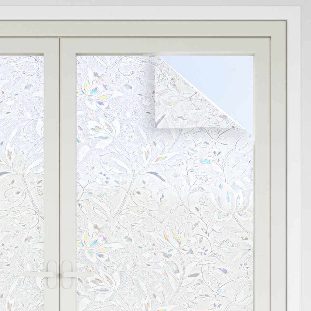 Statische Fensterfolie Blumen-Muster 90 x 500 cm PVC