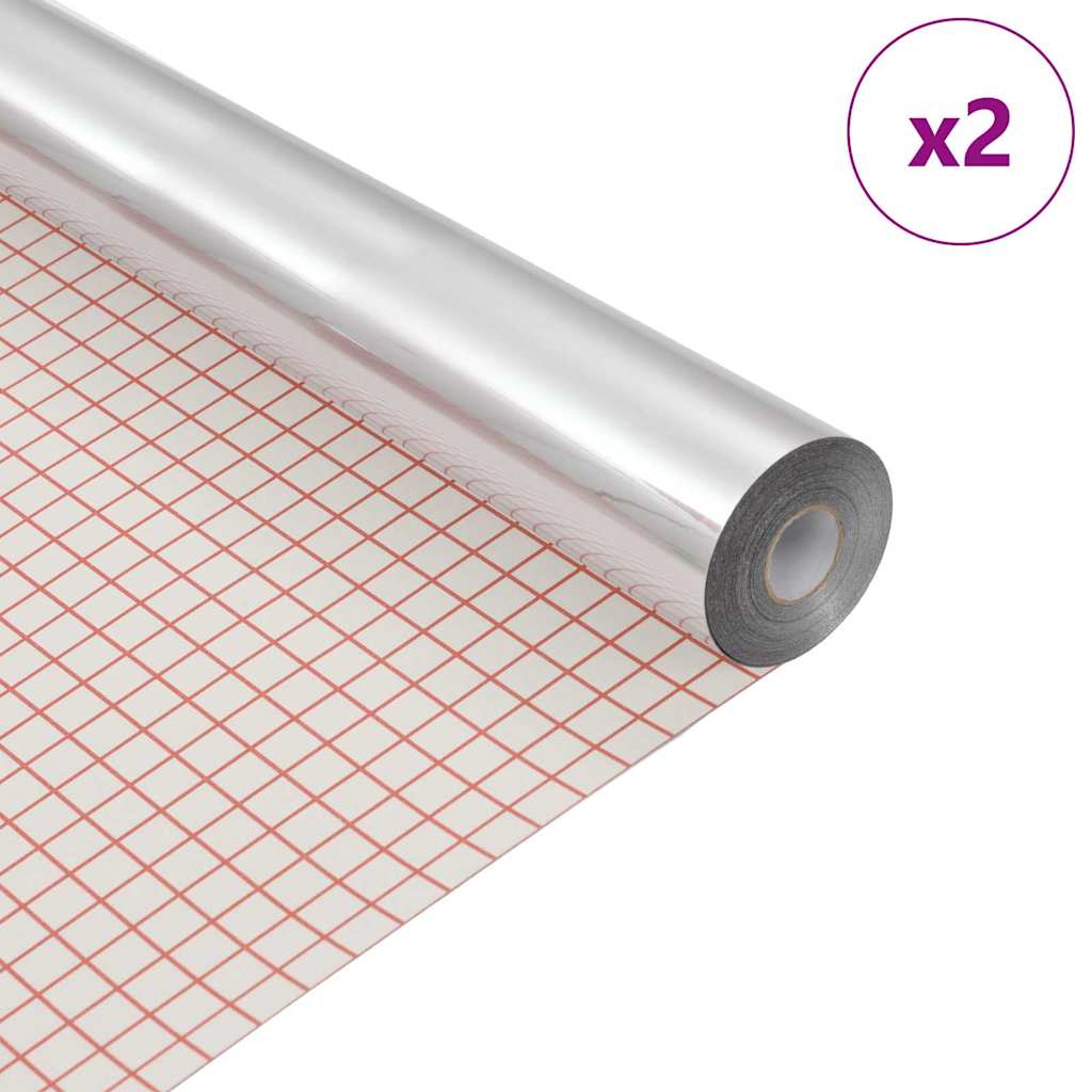 Selbstklebende Spiegel-Folie 45 x 200 cm 2 Stk. Silber PET