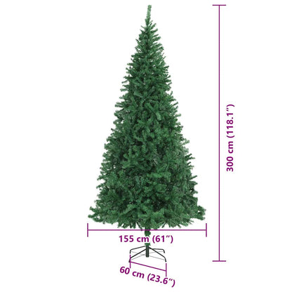 Künstlicher Weihnachtsbaum mit 300 LEDs mit Ständer Grün 300 cm