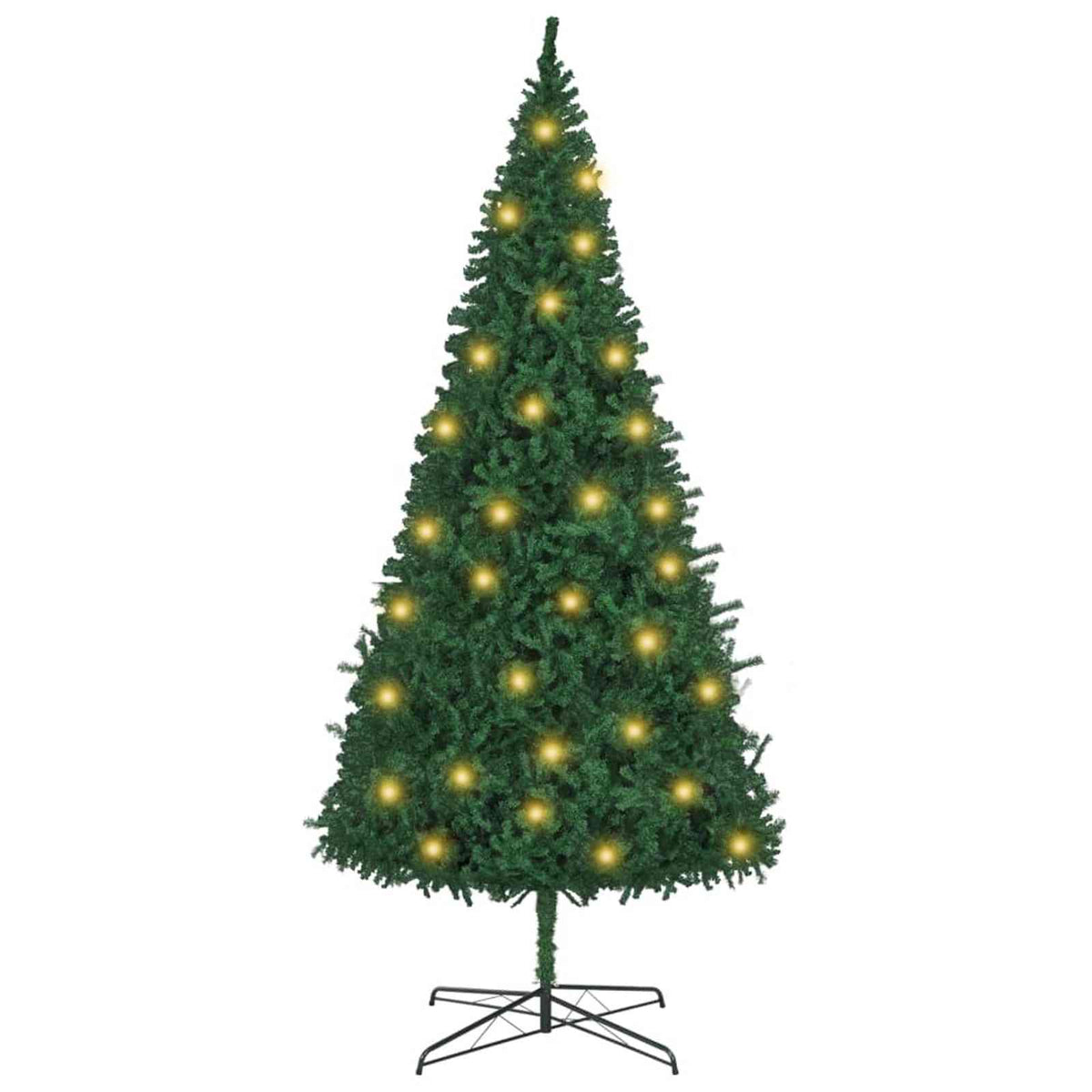 Weihnachtsbaum mit dekorativen Lichterketten Grün 400 cm PVC