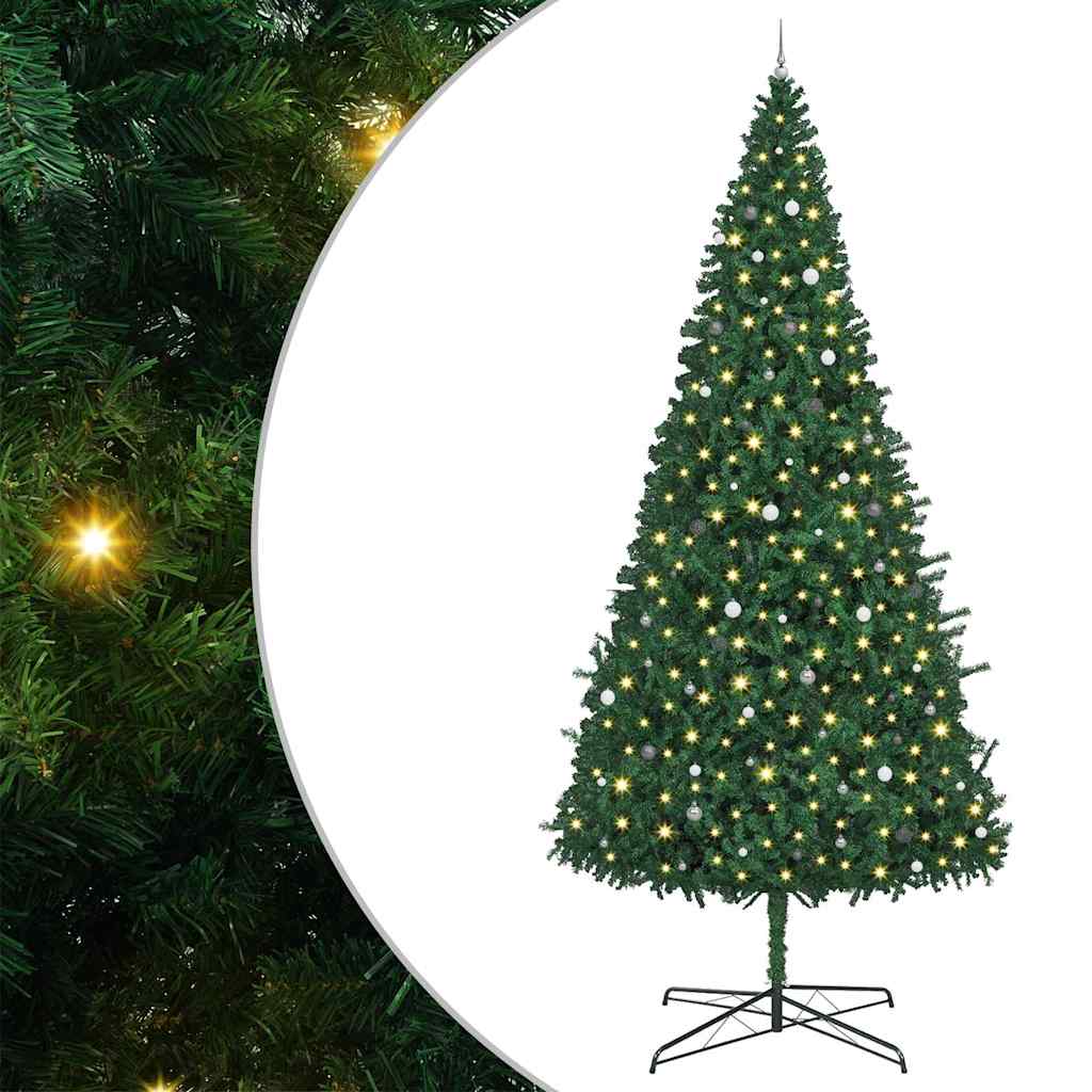 Weihnachtsbaum mit dekorativen Saitenlichtern Grün 400 cm PVC