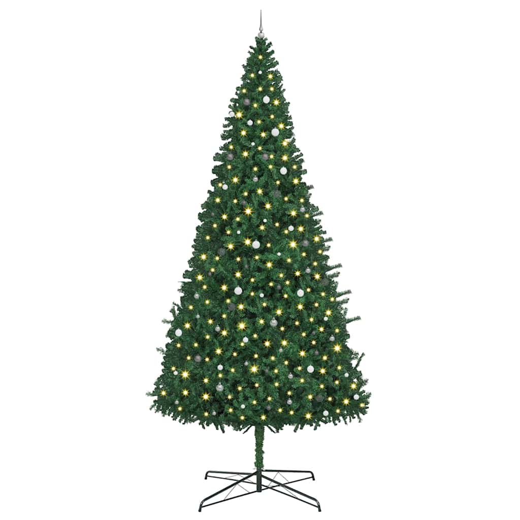 Weihnachtsbaum mit dekorativen Saitenlichtern Grün 400 cm PVC