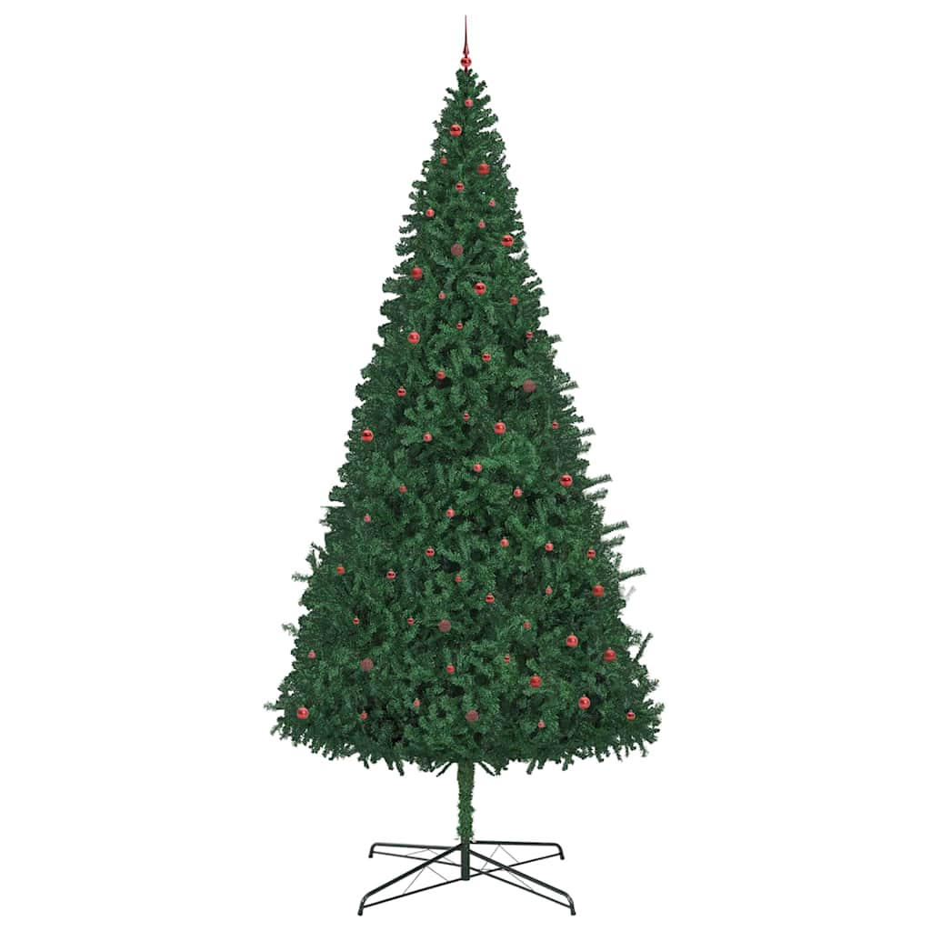Weihnachtsbaum mit dekorativen Lichterketten Grün 400 cm PVC