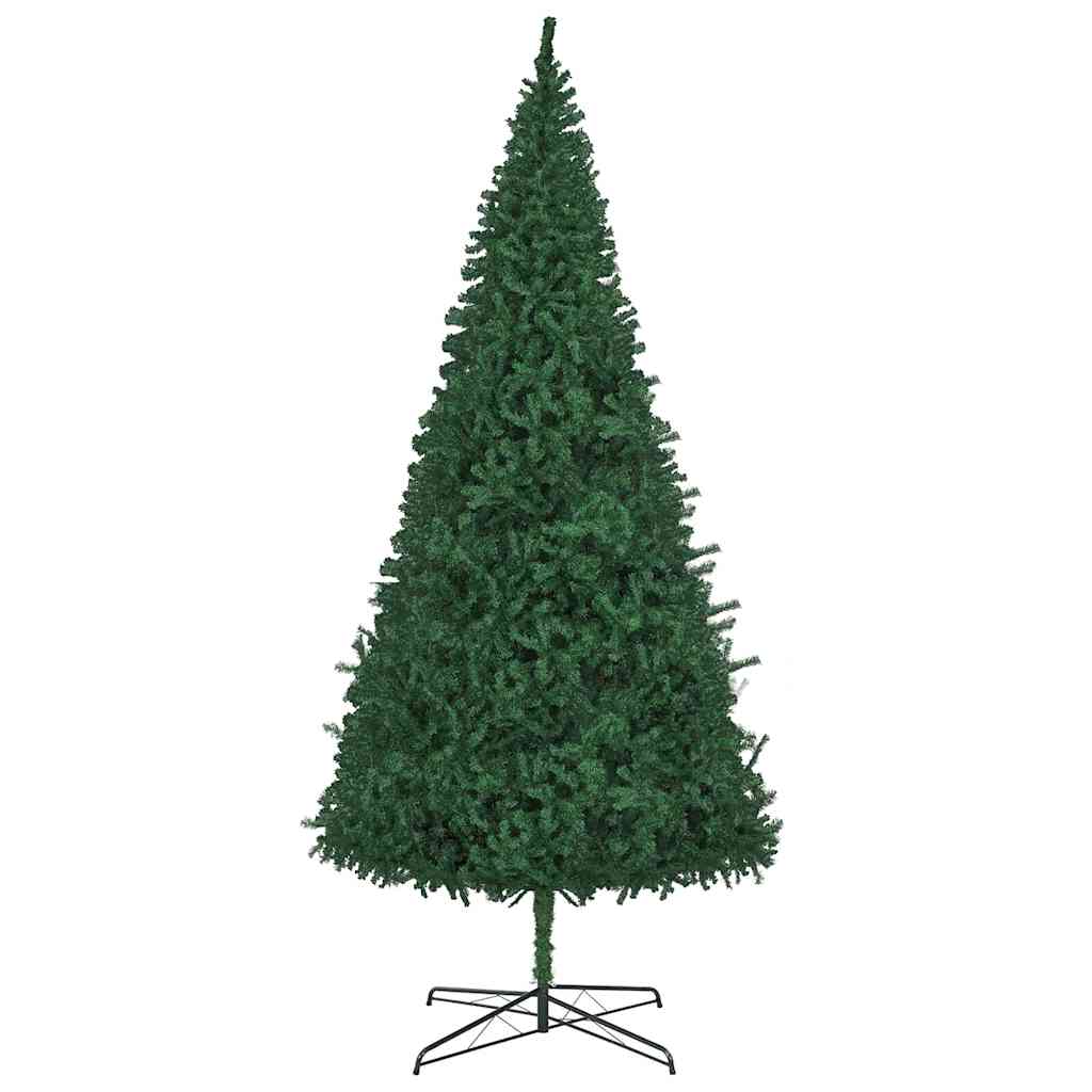 Weihnachtsbaum mit dekorativen Lichterketten Grün 400 cm PVC