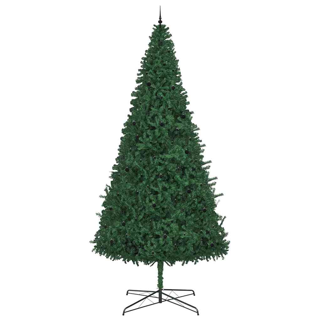 Weihnachtsbaum mit dekorativen Lichterketten Grün 400 cm PVC