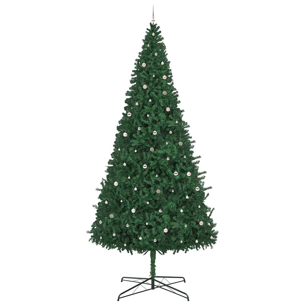 Weihnachtsbaum mit dekorativen Lichterketten Grün 400 cm PVC