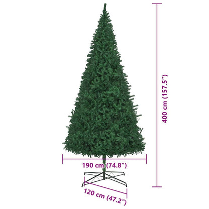 Weihnachtsbaum mit dekorativen Lichterketten Grün 400 cm PVC