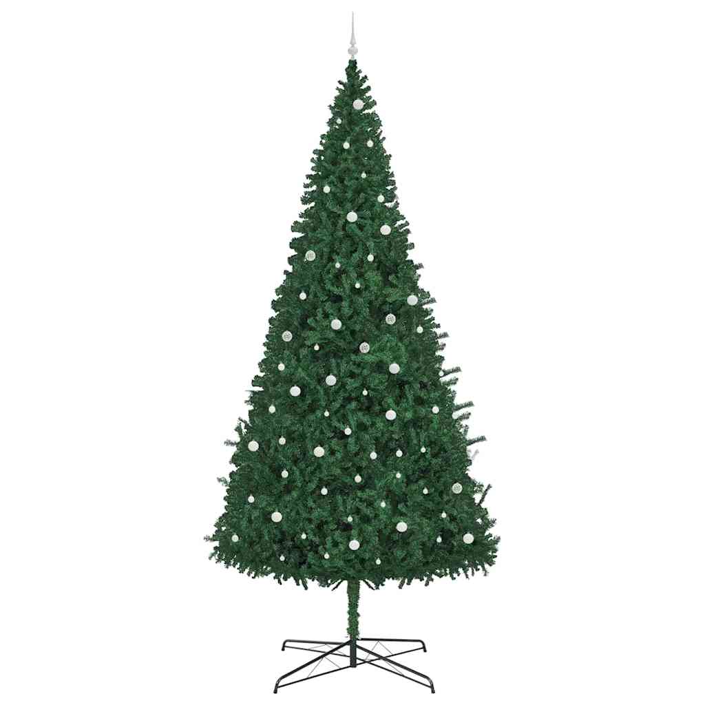 Weihnachtsbaum mit dekorativen Lichterketten Grün 400 cm PVC