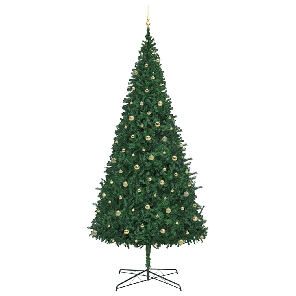 Weihnachtsbaum mit dekorativen Lichterketten Grün 400 cm PVC