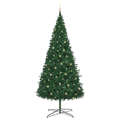 Weihnachtsbaum mit dekorativen Lichterketten Grün 400 cm PVC